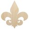 Fleur de Lis Solid Unfinished Wood Shape Piece Cutout for DIY Craft Projects